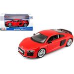 Miniatura Carro Audi R8 V10 Plus Vermelho 1:24 -Maisto 