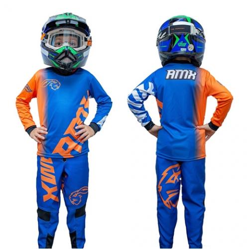 Calça + Camisa Infantil AMX Classic Extreme Azul e Laranja