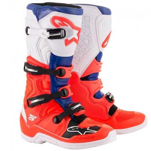 Bota Alpinestars Tech 5 Vermelha / Azul / Branca