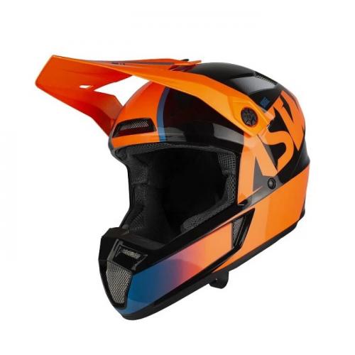 Capacete ASW Bridge Preto Laranja Fluor