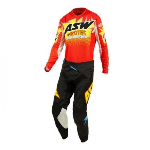 Conjunto Calça e Camisa ASW Podium Protec Vermelho/Preto/Amarelo