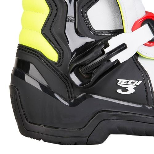 Bota Alpinestars Tech 3 Preto Branco Amarelo Vermelho